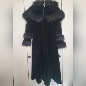 *NWT* Killstar Black Raven Caped Coat with Silver Cross Detail